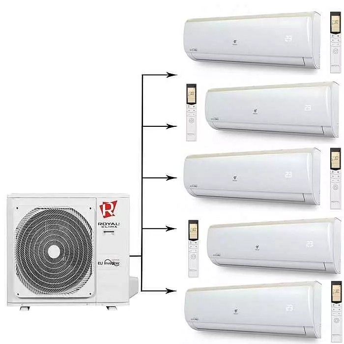 Внешний блок мульти сплит-системы на 5 комнат Royal Clima 5RFM-42HN/RCI-TGM09HN*5шт